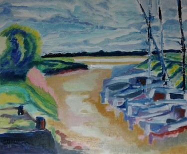 Painting titled "Port de Plassac, Gi…" by Martin Jobert, Original Artwork