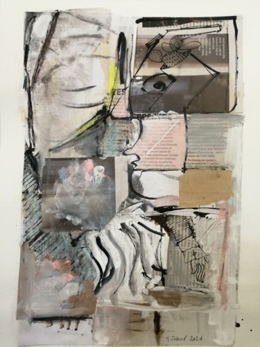 Collages intitolato "Territoires de trav…" da Martin Jobert, Opera d'arte originale, Collages