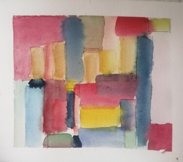 Malerei mit dem Titel "Assemblage" von Martin Jobert, Original-Kunstwerk, Aquarell