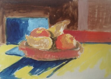 Painting titled "Pommes, poires" by Martin Jobert, Original Artwork, Oil