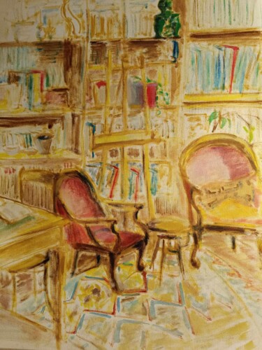 Painting titled "Le petit salon" by Martin Jobert, Original Artwork, Oil