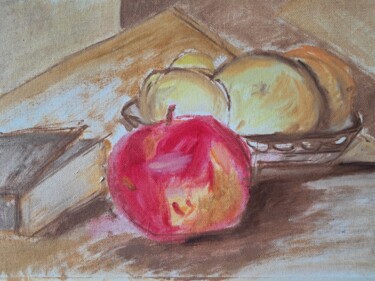 Peinture intitulée "Etude Pommes" par Martin Jobert, Œuvre d'art originale, Huile