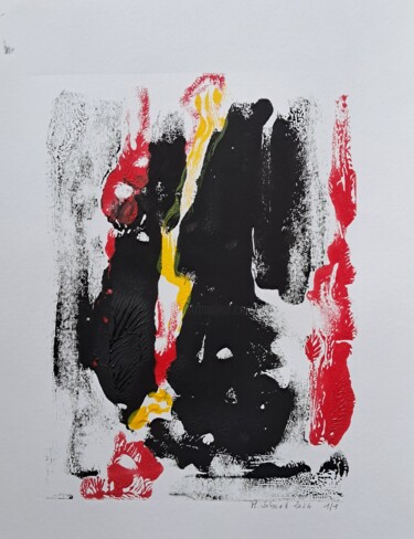 Printmaking titled "Incendie dans la pi…" by Martin Jobert, Original Artwork, Monotype