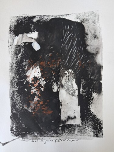 Gravures & estampes intitulée "La jeune fille et l…" par Martin Jobert, Œuvre d'art originale, Monotype