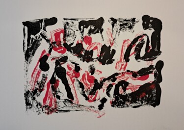 Incisioni, stampe intitolato "Mise au tombeau" da Martin Jobert, Opera d'arte originale, Monotipo