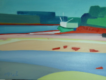 Malerei mit dem Titel "Morbihan" von Martin Jobert, Original-Kunstwerk, Öl
