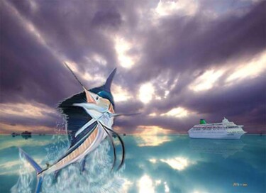 Peinture intitulée "Espada Cruise" par Martin Lacabanne Niuquin, Œuvre d'art originale, Huile
