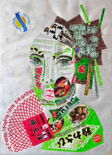 Collages titled "Geisha" by Martin Pollak, Original Artwork, Collages Mounted on Cardboard