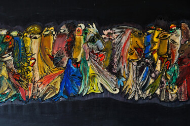 Картина под названием "Funky Party" - Martin Pollak, Подлинное произведение искусства, Акрил Установлен на Деревянная рама д…