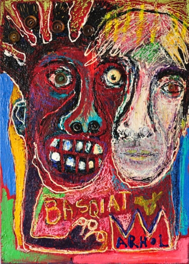 Pittura intitolato "Basquiat and Warhol" da Martin Pollak, Opera d'arte originale, Acrilico Montato su Telaio per barella in…