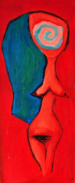 Painting titled "Red Act" by Martin Pollak, Original Artwork, Acrylic