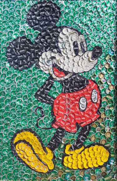 Collages titled "Mickey Mouse" by Martin Pollak, Original Artwork, Collages Mounted on Cardboard