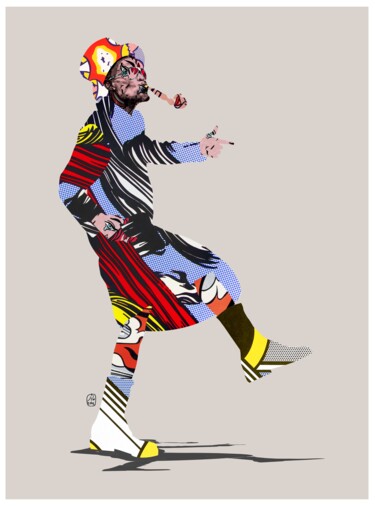 Digitale Kunst mit dem Titel "Pipe Man" von Martín Sigwald, Original-Kunstwerk, 2D digitale Arbeit