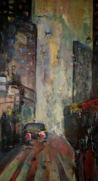Pintura titulada "Paisaje urbano" por Martín Soubiate, Obra de arte original, Oleo