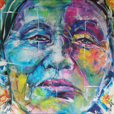Painting titled "Guatemaltaise" by Martin Street-Art, Original Artwork, Acrylic Mounted on Wood Stretcher frame