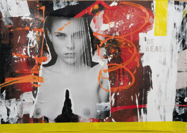 Collagen mit dem Titel "Be Real" von Martin Wieland, Original-Kunstwerk, Collagen