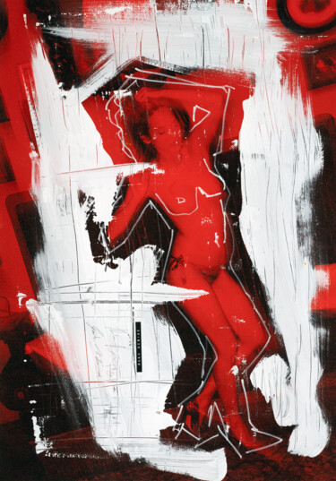 Collages intitulée "Dark Desire" par Martin Wieland, Œuvre d'art originale, Laque