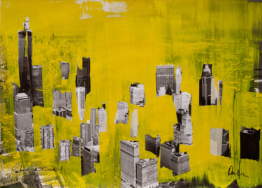 Collages titulada "Floating City" por Martin Wieland, Obra de arte original, Acrílico