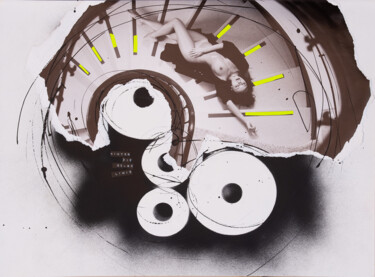 Collages intitulée "Hinter die gelbe Li…" par Martin Wieland, Œuvre d'art originale, Photographie numérique