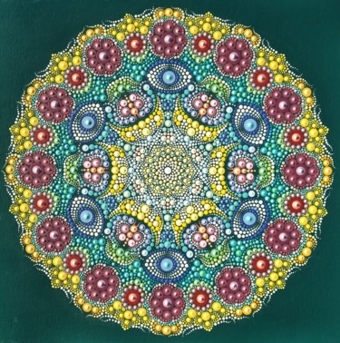 Peinture intitulée "Mandala" par Tinkabenka, Œuvre d'art originale, Acrylique