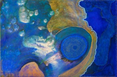Malarstwo zatytułowany „The whirling light…” autorstwa Martina Dupont, Oryginalna praca, Akryl Zamontowany na Drewniana rama…