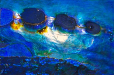 Картина под названием "The three eyes" - Martina Dupont, Подлинное произведение искусства, Акрил Установлен на Деревянная ра…