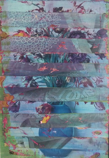 Collages getiteld "Bunch of Flowers" door Martina Grandel, Origineel Kunstwerk, Collages