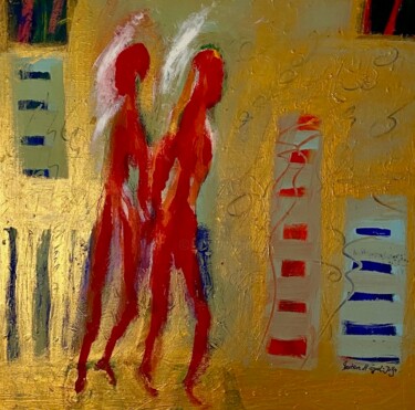 Картина под названием "golden live" - Martina Heyd-Jilg, Подлинное произведение искусства, Акрил