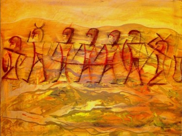 Painting titled "Ägyptische Fantasie…" by Martina Jäger, Original Artwork