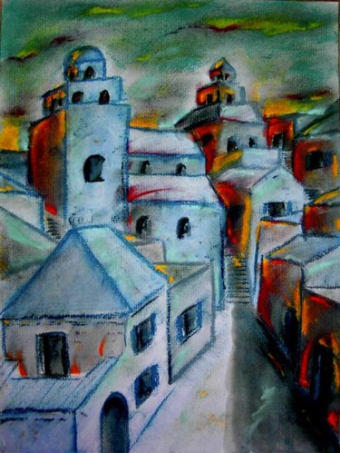 Painting titled "Mallorca-Dorf" by Martina Jäger, Original Artwork