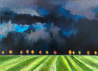 Peinture intitulée "Contrast of nature" par Martina Krupičková, Œuvre d'art originale, Huile Monté sur Châssis en bois