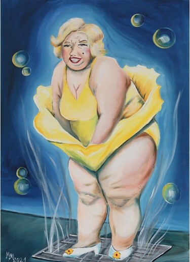 Schilderij getiteld ""Plus-Size Marilyn"" door Martina Marten, Origineel Kunstwerk, Acryl