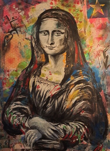 Peinture intitulée ""La Gioconda 2"" par Martina Marten, Œuvre d'art originale, Acrylique