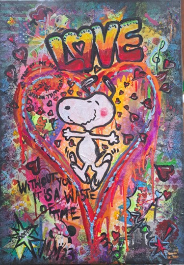 Painting titled ""Love is in the Air…" by Martina Marten, Original Artwork, Acrylic