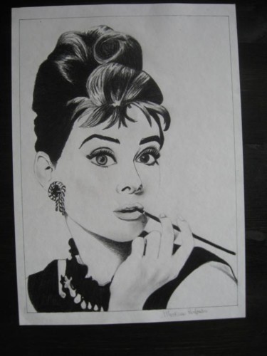 Drawing titled "Audrey Hepbourne" by Martina Purificato, Original Artwork, Other