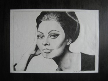 Disegno intitolato "Sofia Loren" da Martina Purificato, Opera d'arte originale, Altro