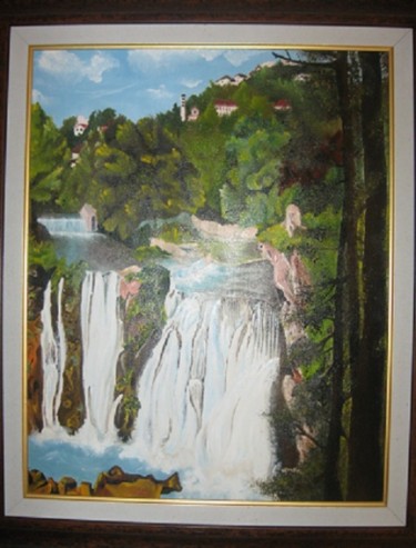 Painting titled "Jajce vodopad -Le c…" by Martina Purificato, Original Artwork, Other