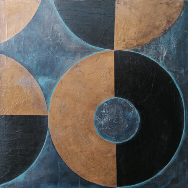 Pittura intitolato "Copper geometry - S…" da Martina Schneider-Hartmann, Opera d'arte originale, Acrilico