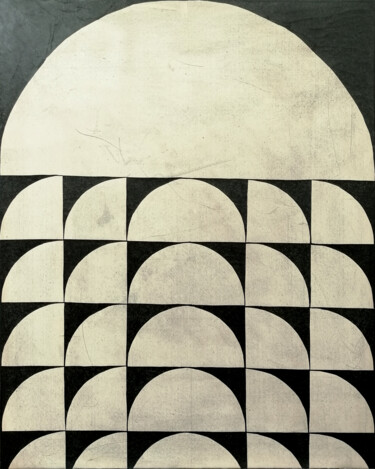 Pintura intitulada "Graphic pattern - S…" por Martina Schneider-Hartmann, Obras de arte originais, Acrílico
