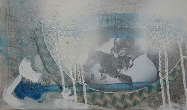 Collages titled "embrace - an act of…" by Martina Trager, Original Artwork, Acrylic Mounted on Wood Panel