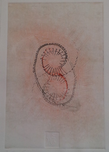 Gravures & estampes intitulée "spiraal" par Martina Trager, Œuvre d'art originale, Gravure