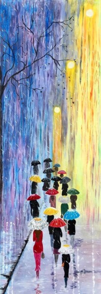 Peinture intitulée "pluie" par Martine Chalet-Aspert, Œuvre d'art originale, Acrylique