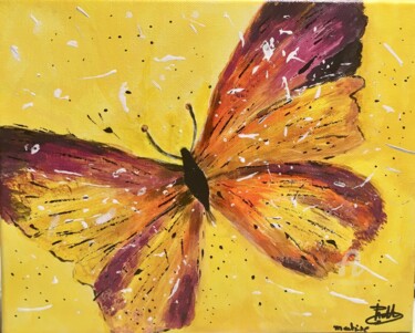 Painting titled "papillon" by Martine Chalet-Aspert, Original Artwork, Acrylic