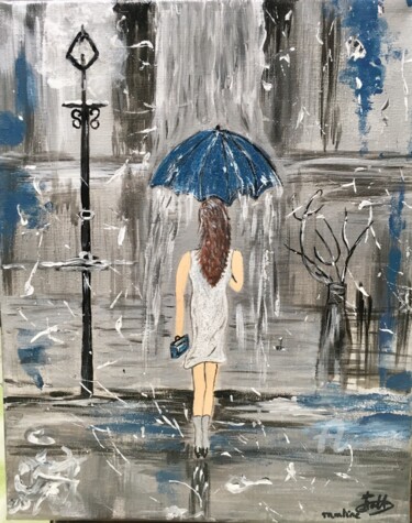 Pintura titulada "pluie" por Martine Chalet-Aspert, Obra de arte original, Acrílico