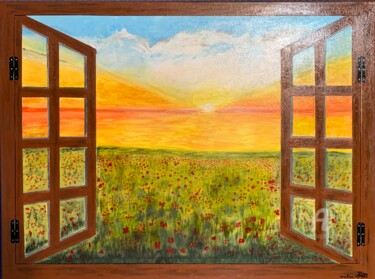 Peinture intitulée "fenêtre" par Martine Chalet-Aspert, Œuvre d'art originale, Acrylique