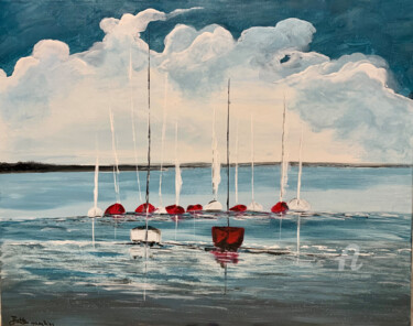 Peinture intitulée "les voiliers 2" par Martine Chalet-Aspert, Œuvre d'art originale, Acrylique