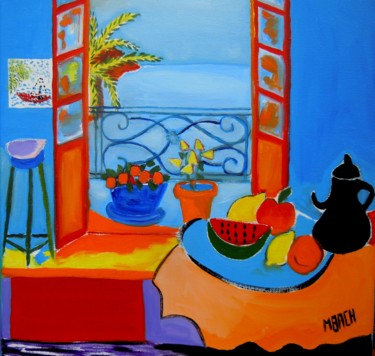 Painting titled "lheure-bleue.jpg" by Martine Bach, Original Artwork