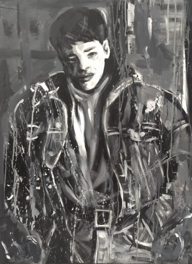 Peinture intitulée "Jeune homme" par Martine Banacer, Œuvre d'art originale, Acrylique Monté sur Châssis en bois