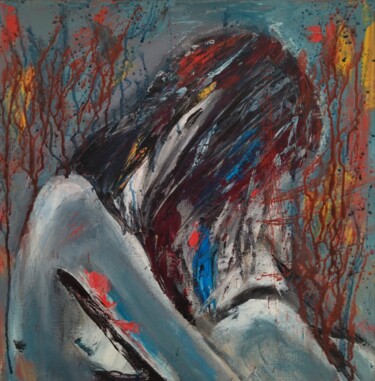 Peinture intitulée "Tristesse" par Martine Banacer, Œuvre d'art originale, Acrylique Monté sur Châssis en bois