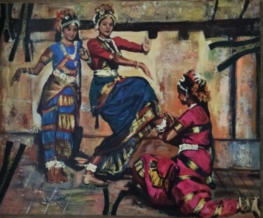 Pittura intitolato "Inde" da Martine Banacer, Opera d'arte originale, Acrilico Montato su Telaio per barella in legno